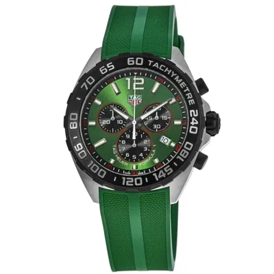 Tag Heuer Formula 1 Quartz Chronograph Green Dial Rubber Strap Men's Watch Caz101ap. Ft8056