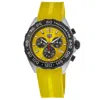 Tag Heuer Formula 1 Quartz Chronograph Yellow Dial Rubber Strap Men's Watch In Yellow