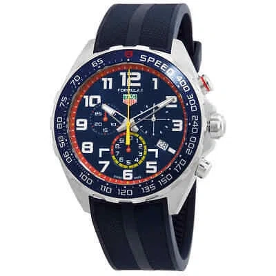 Pre-owned Tag Heuer Formula 1 Red Bull Racing Special Edition Chronograph Quartz Blue Dial