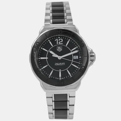 Pre-owned Tag Heuer Formula 1 Wah1210.ba0859 Quartz Black Ceramic Stainless Steel Women's Wristwatch 34 Mm