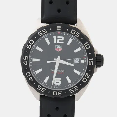 Pre-owned Tag Heuer Formula 1 Waz1110 Black Stainless Steel Quartz Men's Watches 41mm