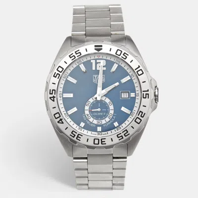 Pre-owned Tag Heuer Formula 1 Waz2014.ba0842 Blue Dial Stainless Steel Men's Wristwatch 43 Mm
