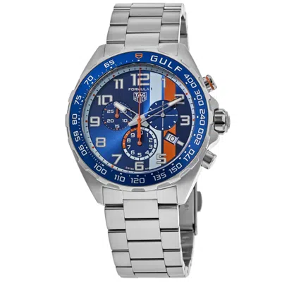 Tag Heuer Formula 1 X Gulf Special Edition Quartz Chronograph Blue Dial Steel Men's Watch