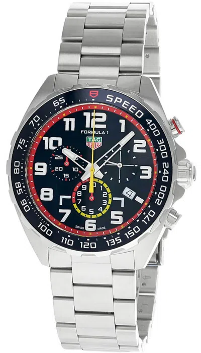 Pre-owned Tag Heuer Formula 1 X Red Bull Racing Quartz 43mm Ss Men's Watch Caz101al.ba0842