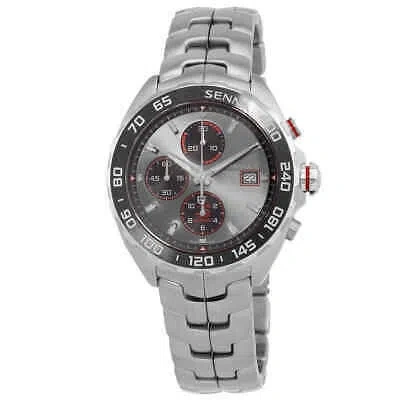 Pre-owned Tag Heuer Formula 1 X Senna Chronograph Automatic Grey Dial Men's Watch