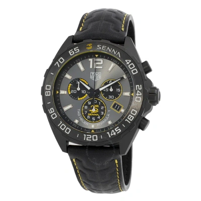 Tag Heuer Formula 1 X Senna Chronograph Quartz Grey Dial Men's Watch Caz101aj-fc6487 In Black / Grey