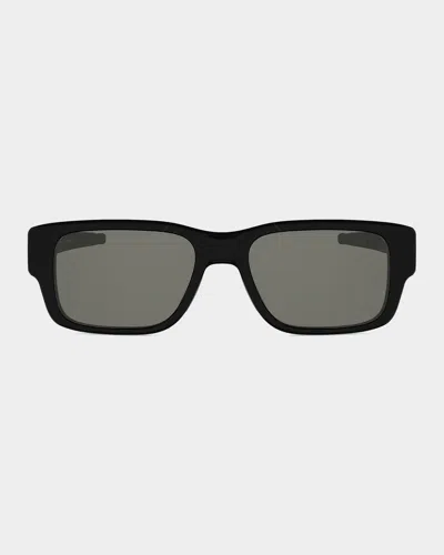 Tag Heuer Golden Age 54mm Rectangular Sunglasses In Shiny Blac