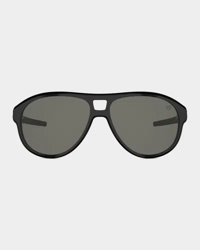 Tag Heuer Golden Age 58mm Aviator Sunglasses In Shiny Blac