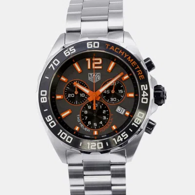 Pre-owned Tag Heuer Grey Stainless Steel Formula 1 Caz101ah Quartz Men's Wristwatch 43 Mm