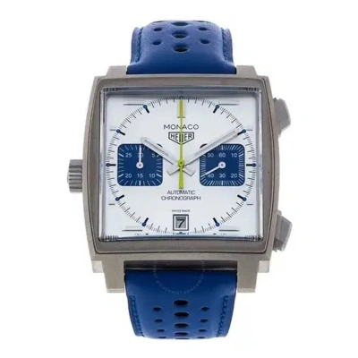 Tag Heuer Limited Edition Monaco Racing Blue Chronograph Automatic Silver Dial Men's Watch Caw218c.f In Blue / Silver / Tan
