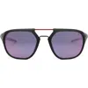 Tag Heuer Line 53mm Polarized Pilot Sunglasses In Black/ Smoke Polarized