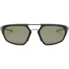 Tag Heuer Line 55mm Polarized Geometric Sunglasses In Green