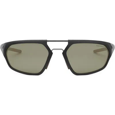 Tag Heuer Line 55mm Polarized Geometric Sunglasses In Green