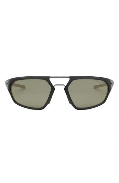 Tag Heuer Line 55mm Polarized Geometric Sunglasses In Black/green Polarized