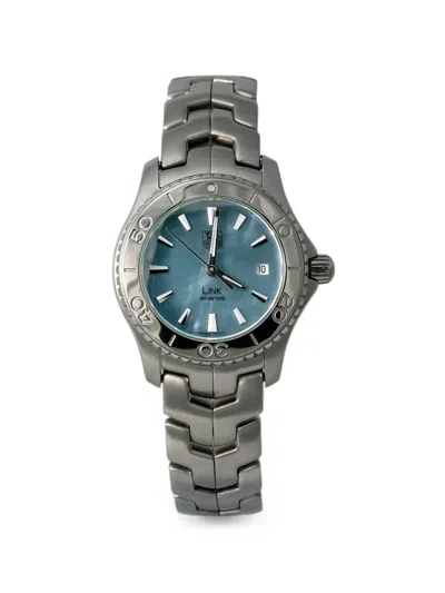 Pre-owned Tag Heuer Link 27mm Watch In Blue