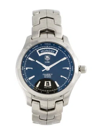 Pre-owned Tag Heuer Link Calibre 5 Watch, 42mm In Multi