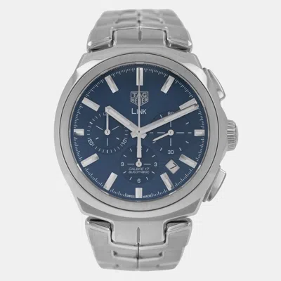 Pre-owned Tag Heuer Link Cbc2112.ba0603 Automatic Stainless Steel Men's Wristwatch 41 Mm In Blue