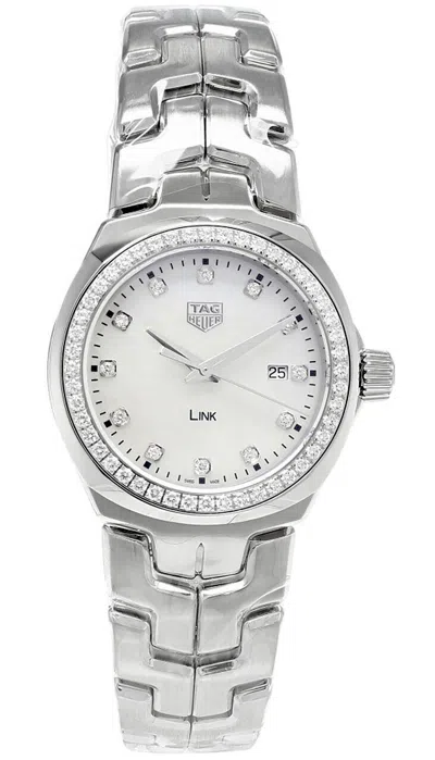 Pre-owned Tag Heuer Link Diamond 32mm Mop Dial Ss Women's Watch Wbc1316.ba0600