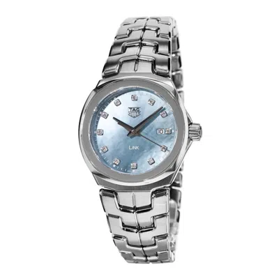 Tag Heuer Link Quartz 32mm Grey Mother Of Pearl Diamond Dial Steel Women's Watch Wbc1313.ba0600 In Multi