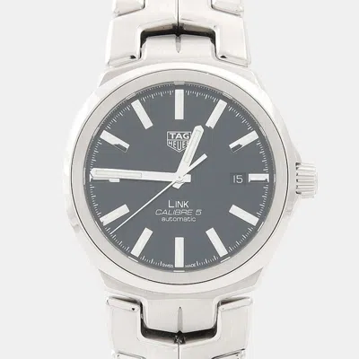 Pre-owned Tag Heuer Link Wbc2110 Automatic Stainless Steel Men's Wristwatch 41 Mm In Black