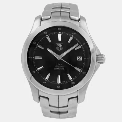 Pre-owned Tag Heuer Link Wjf2110.ba0570 Automatic Black Stainless Steel Men's Wristwatch 39 Mm