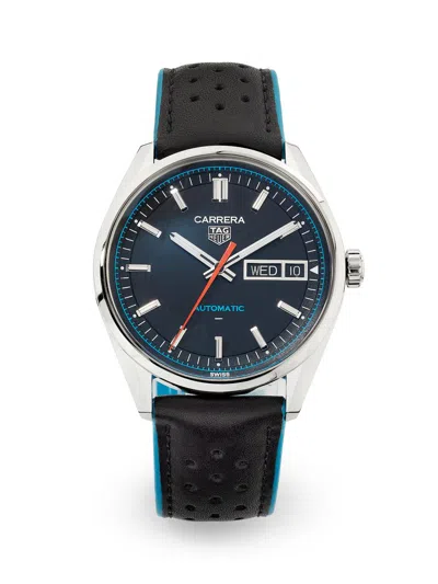 Tag Heuer Men's Carrera Stainless Steel & Leather Strap Watch/41mm In Gold