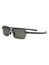 Tag Heuer Men's Flex 60mm Rectangular Rimless Sunglasses In Black Grey