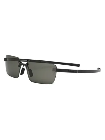 Tag Heuer Men's Flex 60mm Rectangular Rimless Sunglasses In Black