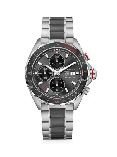 Tag Heuer Men's Formula 1 44mm Stainless Steel & Ceramic Automatic Chronograph Bracelet Watch In Gray