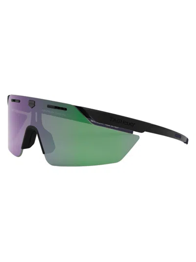 Tag Heuer Men's Shield Pro 149mm Athletic Mask Sunglasses In Black Green Mirror