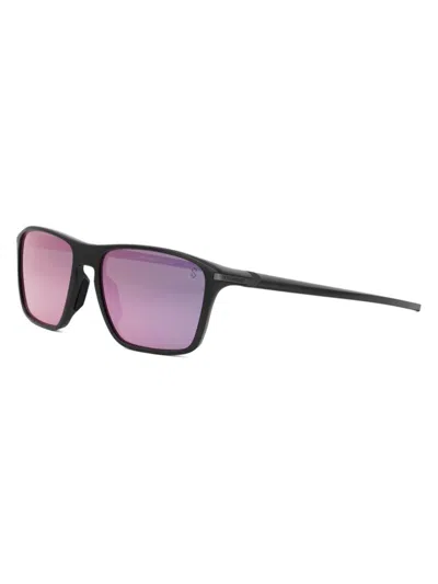 Tag Heuer Men's Vingt Sept 57mm Rectangular Sunglasses In Black Purple Mirror