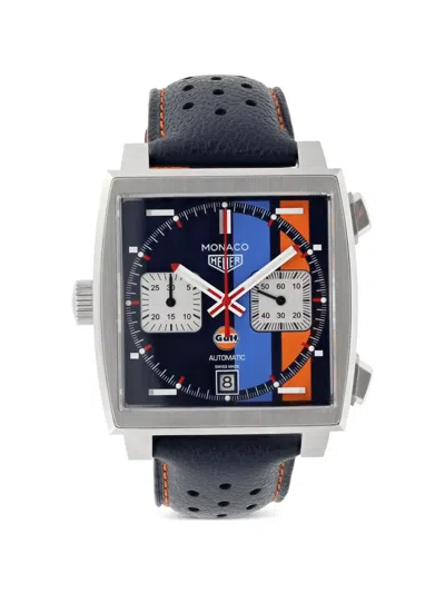 Pre-owned Tag Heuer Monaco 39mm Watch In Blue