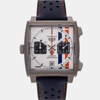 Pre-owned Tag Heuer Monaco Caw218g.eb0393 White Titanium Automatic Men's Watches 39mm