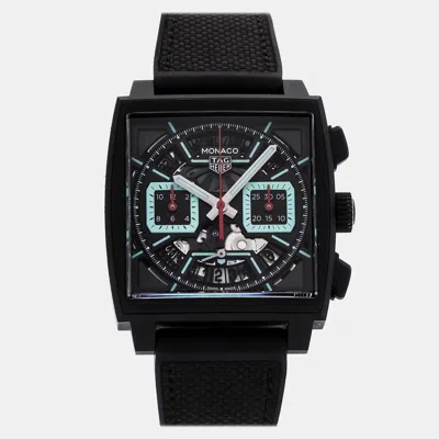Pre-owned Tag Heuer Monaco Cbl2184.ft6236 Black Titanium Automatic Men Wristwatch 39mm