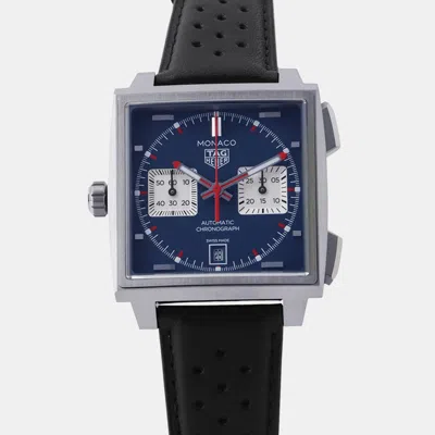Pre-owned Tag Heuer Monaco Cdw2181.fc8360 Blue Titanium Automatic Men's Watches 39mm