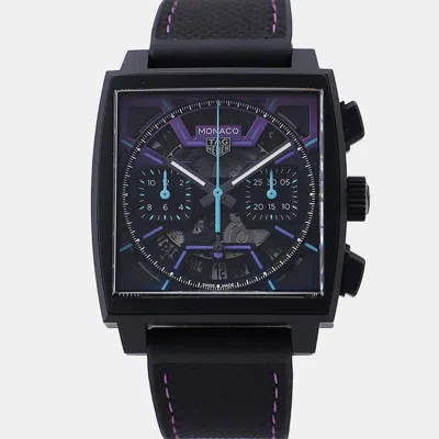Pre-owned Tag Heuer Monaco Limited Edition (limited To 600 Pieces) Cbl218e.ft6312 Black Titanium Automatic Men Wristwatc