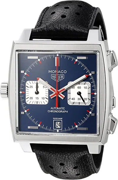 Pre-owned Tag Heuer Monaco Steve Mcqueen Lefty Blue Dial 39 Mm Men's Watch Caw211p.fc6356