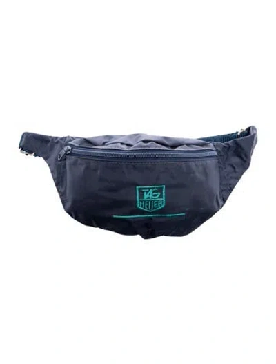 Pre-owned Tag Heuer Nylon Belt Bag Small In Blue