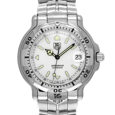 Tag Heuer 6000 Quartz White Dial Men's Watch Wh111 In White/silver Tone