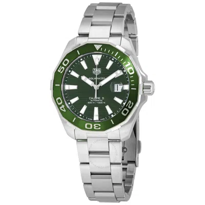 Tag Heuer Aquaracer Green Dial Men's Watch Way201s.ba0927 In Green/silver Tone