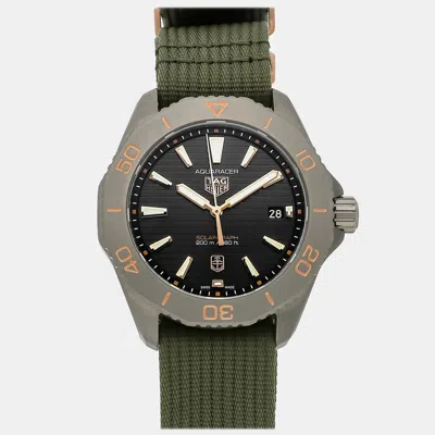 Pre-owned Tag Heuer Aquaracer Professional 200 Solargraph Sundowner Wbp1181.fn8024 40 Mm In Black