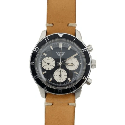 Tag Heuer Autavia Vintage Chronograph Automatic Black Dial Men's Watch 2446 In Brown