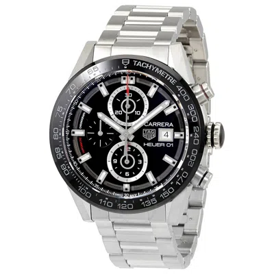 Tag Heuer Carrera Chronograph Automatic Black Dial Men's Watch Car201z.ba0714 In Metallic
