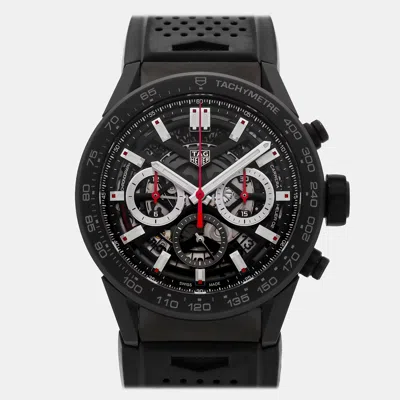 Pre-owned Tag Heuer Carrera Chronograph Cbg2a90.ft6173 In Black