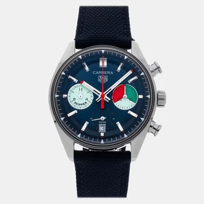 Pre-owned Tag Heuer Carrera Chronograph Skipper Cbs2213.fn6002 In Blue