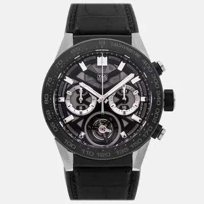 Pre-owned Tag Heuer Carrera Tourbillon Chronograph Car5a8y.fc6377 In Black