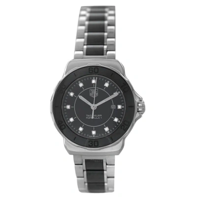 Tag Heuer Formula 1 Quartz Diamond Black Dial Ladies Watch Wah1314.ba0867 In Metallic