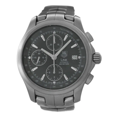 Tag Heuer Link Chronograph Automatic Black Dial Men's Watch Cjf2110.ba0576 In Gray