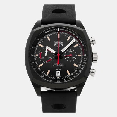 Pre-owned Tag Heuer Monza Chronograph Limited Edition Cr2080.fc6375 Black Automatic Titanium Men's W