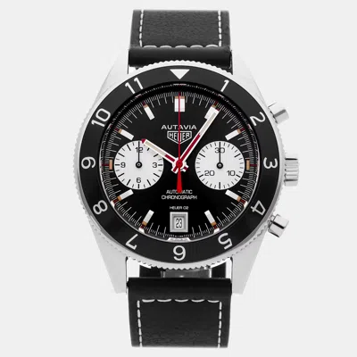 Pre-owned Tag Heuer Autavia Calibre Heuer 02 Chronograph Cbe2118.fc8246 In Black